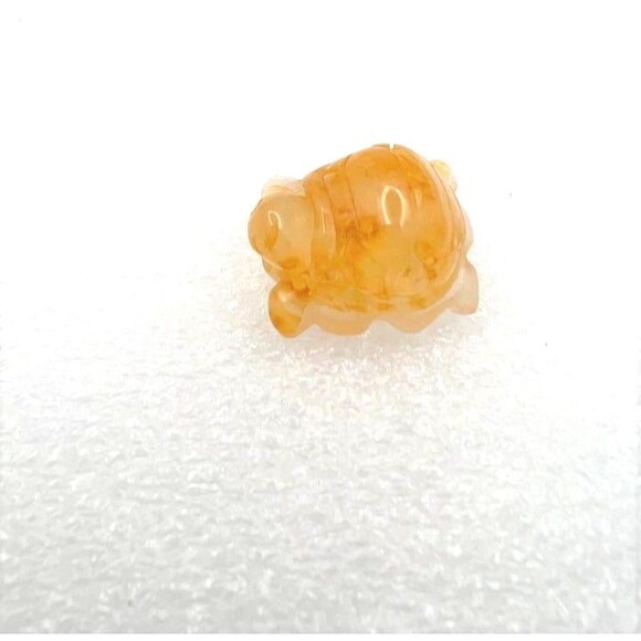 Adorable Honey Calcite Turtle Carving - Picture 4 of 7
